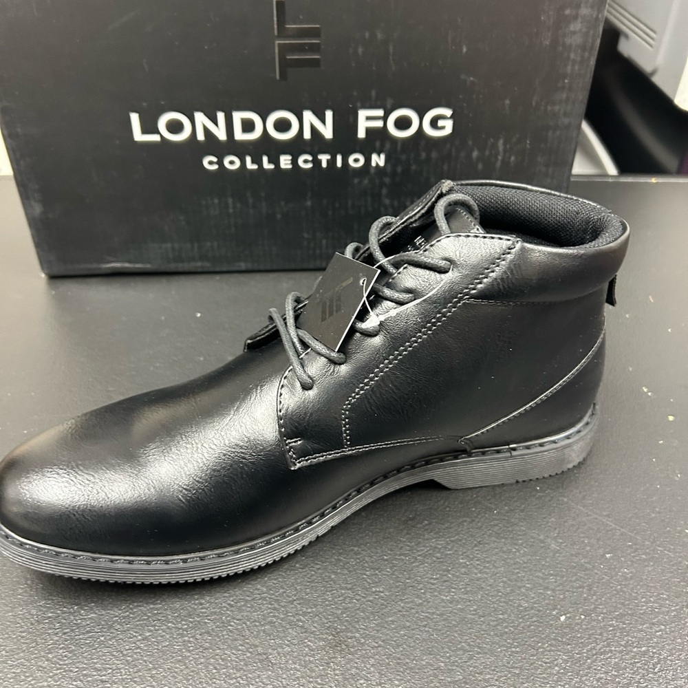 London Fog Men's size 8 Black Leather Boots